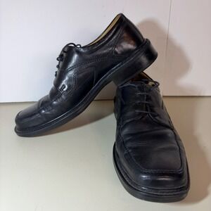 Venturini For Men Anthony Lace Black Leather Square Toe Dress Shoes Italy Made